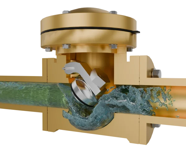 swing-check-valve-internal-structure-3d-animation-fluid-open 旋启式止回阀|流体模拟短视频素材